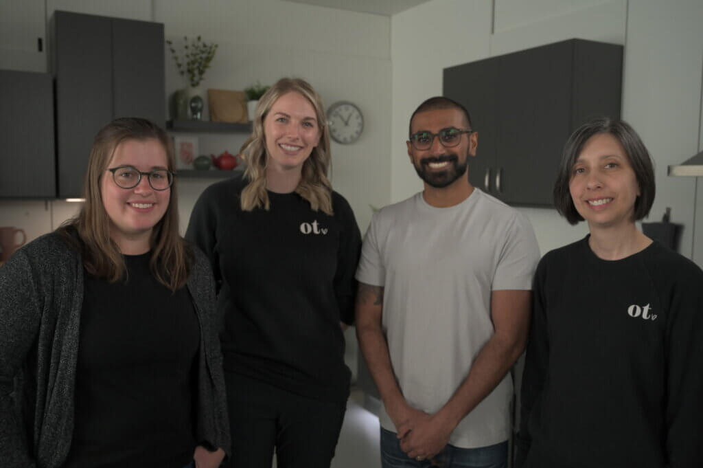 Image of Jessica Falco (Research Assistant), Allison Robinson (OT), Shihan Perera (OT) and Melissa Colbeck (OT).